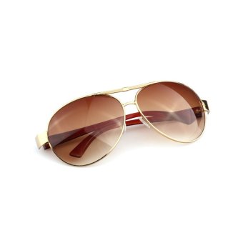 Men's Eyewear Sunglasses Men Aviator Sun Glasses Color Brand Design (Brown)