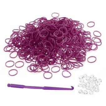 DHS Loom Kit Rubber Bands Clips DIY Purple Red - intl