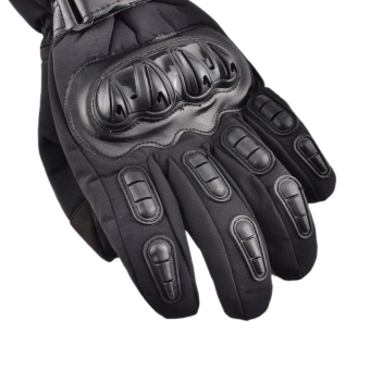 ZUNCLE MADBIKE MD015# Stylish Waterproof Warm Full Finger Motorcycle Racing Gloves - Black