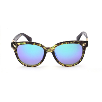 Mbulon Sunglasses Men Mirror Oval Sun Glasses Blue Color Brand Design (Intl)