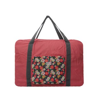 Generic WeekEight Korean Foldable Luggage Bag Motif V2 - Merah Muda