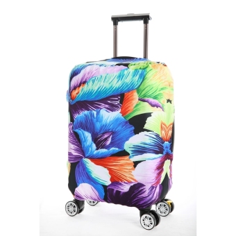 FLORA Stretchable Elasticy 22-24 inch Waterproof Suitcase Luggage Protective Cover to Travel-Big Flower - intl