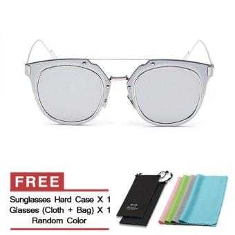 Women's Eyewear Sunglasses Women Retro Cat Eye Sun Glasses Silver Color Brand Design (Intl)