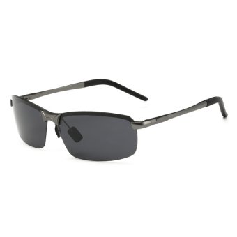 2016 Luxury Sports Polarized Sunglasses Aluminum Magnesium Sun Glasses Men Sport Driving Glasses Goggles UV400 Oculos AL8143-02 (Grey Frame Grey Lens)