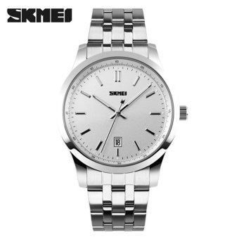 SKMEI 2017 New china Brand Men fashion Watches analog quartz 30M waterproof Wristwatches auto date gold stainless steel band - intl