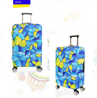 FLORA Stretchable Elasticy 26-28 inch Waterproof Suitcase Luggage Protective Cover- Water Cube - intl