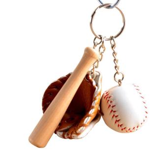 leegoal Baseball Key Ring Chain Mini Baseball Glove And Bat Model Keychain Keyring,Khaki - intl