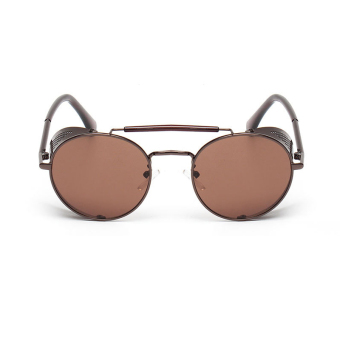 Women's Eyewear Sunglasses Women Mirror Round Retro Sun Glasses Brown Color Brand Design