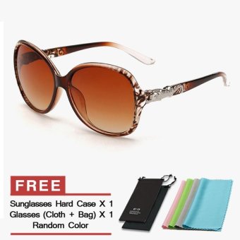 JINQIANGUI Sunglasses Women Butterfly Brown Color Polaroid Lens Plastic Frame Driver Sunglasses Brand Design - intl