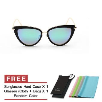 Women's Eyewear Sunglasses Women Cat Eye Sun Glasses Green Color Brand Design (Intl)