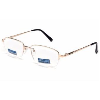 Intelligence Progressive Multifocal Reading Glasses Bifocal Half-rim Gold Luxury Men Ultra Light +3.00