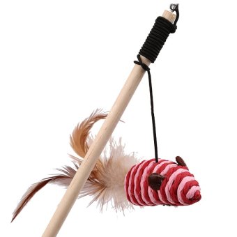 HengSong HengSong Pets Kitten Cat Funny Play Toy Tease Wand Red Mouse Feather - intl