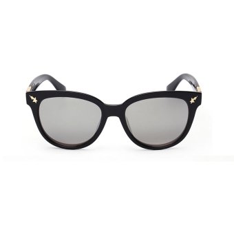 Mbulon Sunglasses Men Mirror Oval Sun Glasses Black Color Brand Design (Intl)