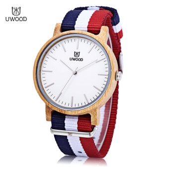 MiniCar UWOOD UW - 1006 Male Wooden Quartz Watch Japan Movt Nylon Band Wooden Case Wristwatch #4(Color:#4) - intl