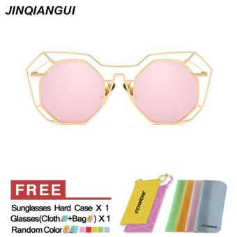 JINQIANGUI Sunglasses Women Irregular Titanium Frame Sun Glasses Pink Color Eyewear Brand Designer UV400 - intl
