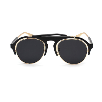 Sun Sunglasses Women Mirror Cat Eye Retro Sun Glasses Black Color Brand Design (Intl)