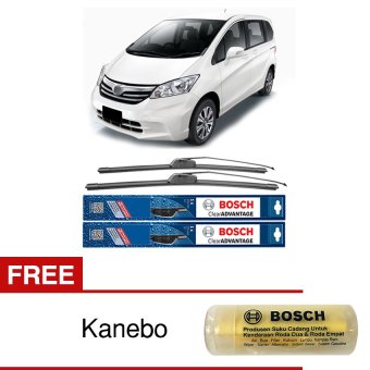 Bosch Sepasang Wiper Mobil Honda Freed Frameless New Clear Advantage 26\" & 14\" - 2 Buah/Set - Free Kanebo Bosch