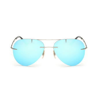 Men Sunglasses Polarized Mirror Shield Sun Glasses SkyBlue Color Brand Design