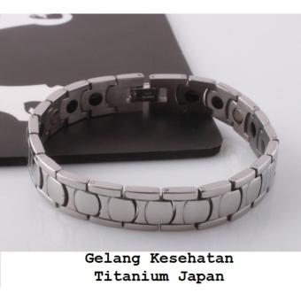 Health Magic - Gelang Kesehatan Pria Wanita Titanium Jepang - Health Bracelet - Silver - GW014