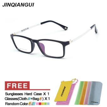 JINQIANGUI Fashion Glasses Frame Rectangle Glasses Black Frame Glasses Plastic Frames Plain for Myopia Men Eyeglasses Optical Frame Glasses - intl