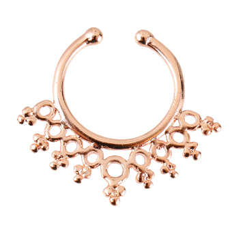 BolehDeals Circle Round Bubble Pattern Non-Piercing Fake Nose Ring Copper Rose Gold