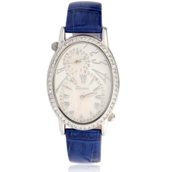 aortop Wei Na davena are genuine pedicle double movement newdiamond belt 30359 oval Dial Watch (Blue) - intl
