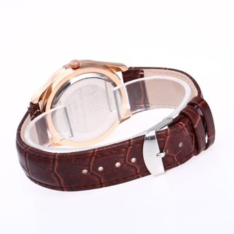 Fashion Men's Casual Luxury Watch Leather Band Quartz Wrist Calendar Watch - intl