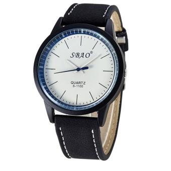 SBAO Fashion Personality Trends Symphony Mirror High-grade Business Belt Watch white - intl
