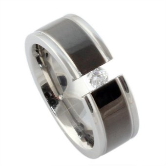 Titanium jewelry, titanium rings CZ Diamond rings upscale Men's Rings 