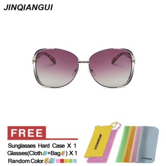 JINQIANGUI Sunglasses Women Polarized Oval Titanium Frame Sun Glasses Purple Color Eyewear Brand Designer UV400 - intl