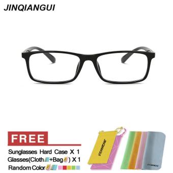 JINQIANGUI Glasses Frame Women Rectangle Plastic Eyewear BrightBlack Color Frame Brand Designer Spectacle Frames for Nearsighted Glasses - intl