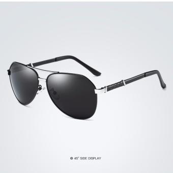 Brand Design Polarized Sunglasses Driving Sunglasses Male Pilot UV400 Eyewear Accessories Sun Glasses For Men xy110 (black silver frame grey lense) - intl