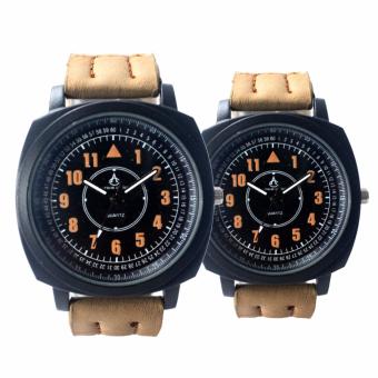 Generic - jam tangan couple - FIN-143 CP - Dark Brown