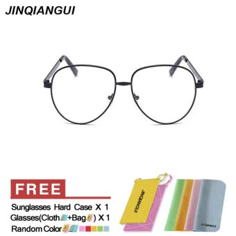JINQIANGUI Fashion Glasses Frame Pilot Glasses Black Frame Glasses Titanium Frames Plain for Myopia Men Eyeglasses Optical Frame Glasses - intl