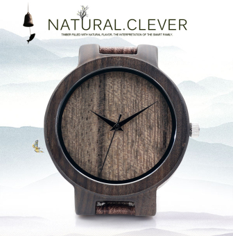 BOBOBIRD Mens Top Brand Designer Wood Grain Leather Bands Quartz Watches(Brown)