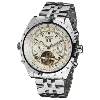 Jargar Men Mechanical Dress Watch Tourbillon Automatic Wristwatch with Gift Box JAG212M4S4 (White)