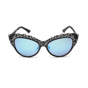Sunglasses Women Mirror Cat Eye Retro Sun Glasses Blue Color Brand Design
