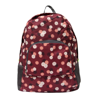 WeekEight Tas Travel Ransel Korean Foldable Backpack V3 Flower Purple