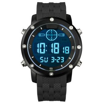 INFANTRY Mens LCD Digital Wrist Watch Stopwatch Sport Military Army Black Rubber