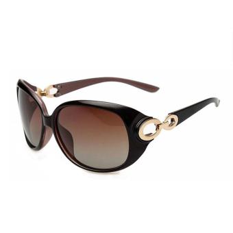 New Fashion Women Sunglass Polarized Gafas Polaroid Sunglasses Women Brand Designer Driving Sunglasses Black Frame Brown Lens - intl