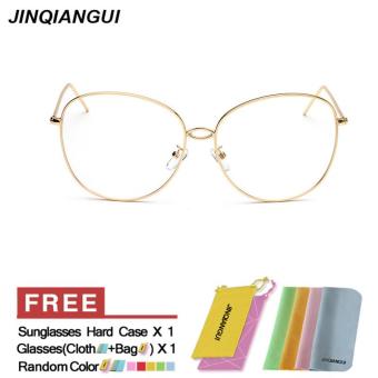 JINQIANGUI Glasses Frame Men Square Titanium Eyewear Gold Color Spectacle Frames for Nearsighted Glasses - intl