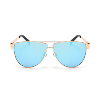 Sun Sunglasses Women Mirror Sun Glasses Blue Color Brand Design (Intl)