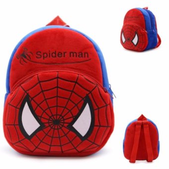FLY Children Plush Cartoon Spider Man School Backpack For 1-3 Years Oldkids(Red) - intl