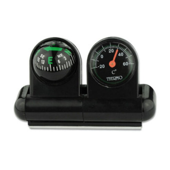 2 in 1 Mini Car Navigation Compass Thermometer Ball Compass Tool