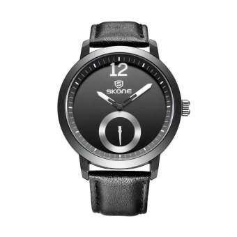 360DSC New Unique Dial Lovers Watch Men's Quartz Movement PU Leather Band Wrist Watch 5015 - Black - intl