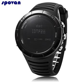 SPOVAN SPV806 Digital Outdoor Sports Watch Altimeter Compass Barometer Dual Time 5ATM Wristwatch - intl