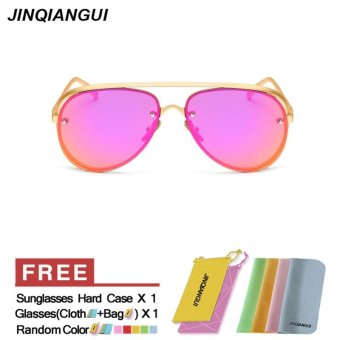 JINQIANGUI Sunglasses Women Pilot Titanium Frame Sun Glasses Purple Color Eyewear Brand Designer UV400 - intl