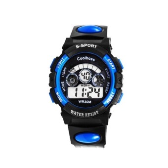 Thinch Fashion Waterproof Boy Girl Sports LED Light Electronic Wrist Watch ( Blue)