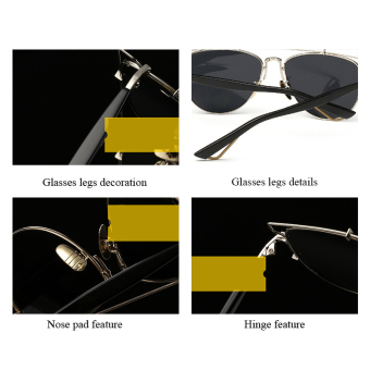 Women's Eyewear Sunglasses Women Polarized Cat Eye Sun Glasses Black Color Brand Design (Intl)