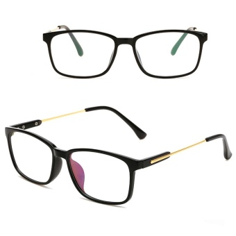 JINQIANGUI Fashion Glsses Frame Rectangle Glasses BrightBlack Frame Glasses Plastic Frames Plain for Myopia Women Eyeglasses Optical Frame Glasses - intl